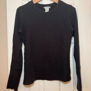 Sundance Crewneck Thermal Top in Black (Size XS)